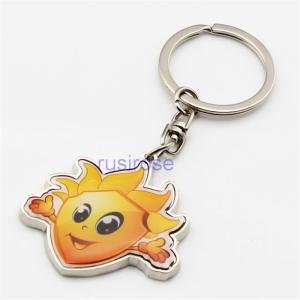 2019 new zinc alloy metal smiley keychain, metal smiley shape keychain custom, paint Epoxy cartoon keychain custom