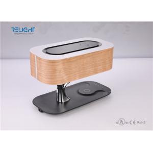 China Wood Veneer Skin Multi Function Wireless Led Desk Lamp With Wifi Bluetooth Speaker supplier
