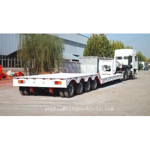China Best price 4 axle lowboy trailer for loading weight 100tons ，lowbed trailer with detachable gooseneck supplier