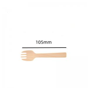 105mm Mini Disposable Wooden Forks And Spoons Knives For Canapes