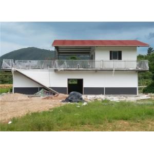 One And A Half Floor Steel Frame Small House / Light Steel Prefab House With Balcony