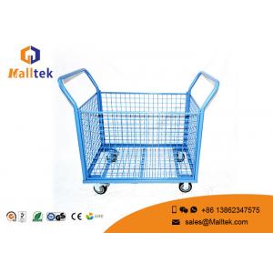 All Type Durable Rigid Logistics Trolley Wire Mesh Roll Cage Four - Wheels