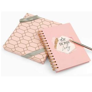 Rose Gold Foil Notebook And Pen Gift Set For Girl Custom Luxury Office Stationery Set