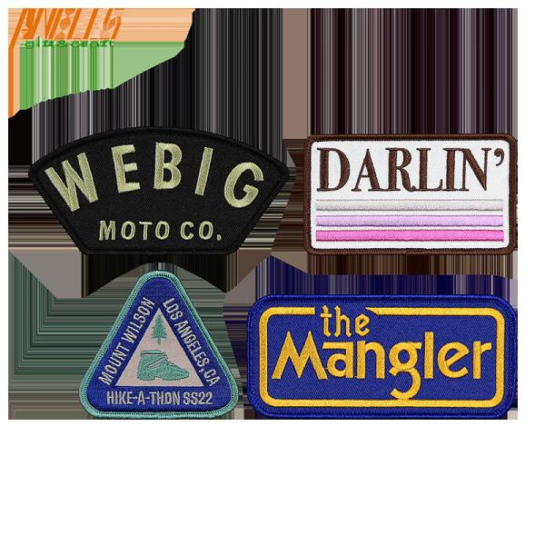 China Custom Size Heat Press Twill Felt Fabric Embroidered Patch Badge Iron / Sew On For Bag Shirt Jeans wholesale