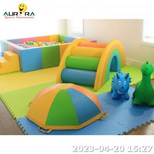 Orange Rainbow Arch Bridge Climber Kids Playground Equipment Customized Soft Play Games