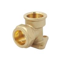China HPb 57-3 Thread Brass Wall Plate Elbow Female X Female Connection on sale