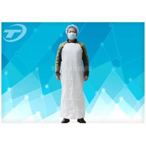 Plastic Coated Aprons Waterproof  43 Gsm / Disposable White Coats