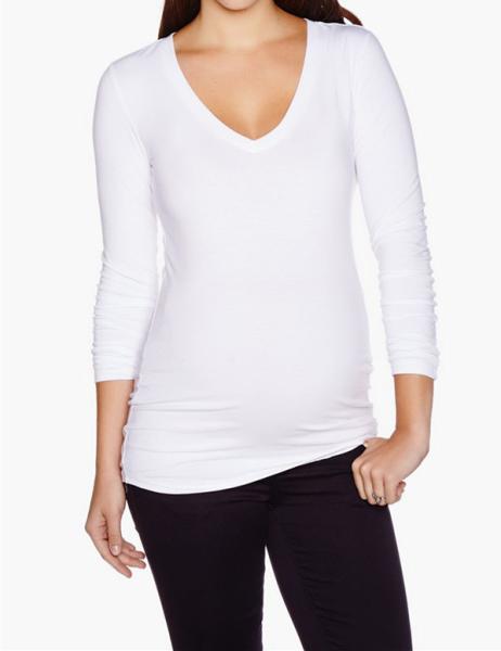 custom wholesale cheap blank v neck maternity long t shirts