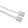 CAT3 Modular Line Rj11 Patch Cable , 2 Pairs 4 Wire Flat Telephone Patch Cord