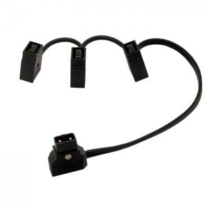 China D-Tap / Powertap Camera Power Supply Connections Cable D-Tap 1 Male To 3 Female Cable supplier