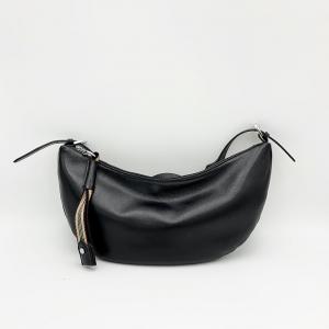 China Ladies Cowsplit Leather Crossbody Saddle Bag Purse Half Moon Bag With Wide Shoulder Strap supplier