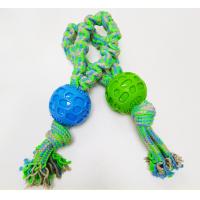 China Non Toxic Dog Ball Green Dog Rope Toy For Aggressive Chewers 34cm on sale