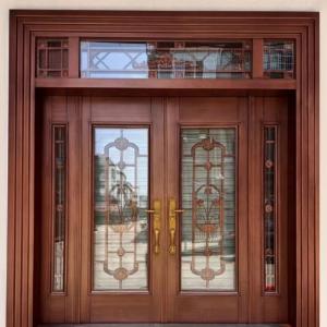 China Customized Bronze Glass Door Decorative Front Door Glass Inserts supplier