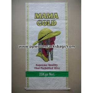 China 25kg BOPP Lamiated PP Woven Rice Bags / MAMA GOLD Multi-color Printed Rice Bags supplier