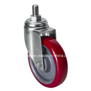 China Edl Medium 5 150kg Threaded Swivel TPU Caster 5035-86 Red Color for Caster Application supplier