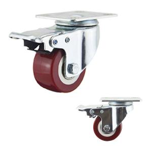 65kg Capacity Plate Total Lock Pu Light Duty Casters