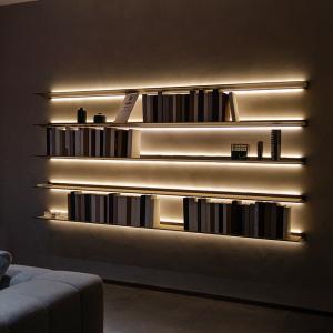 China L Shape Aluminium Home Furniture Led Light Floating Shelves 100cm 120cm supplier