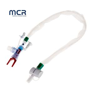 Auto Flushing Soft Blue Suction Tip Double Swivel Closed Suction Catheter for Endotracheal Tubes