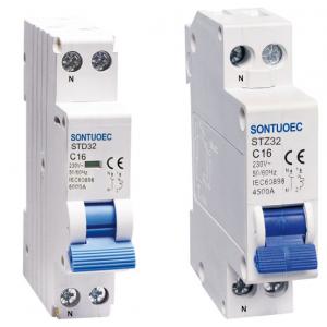 SONTUOEC Brand  Din Rail MCB Circuit Breaker 18MM Width 1P + N  230V 6-32A With CE , CB , SAA  6KA breaking capacity