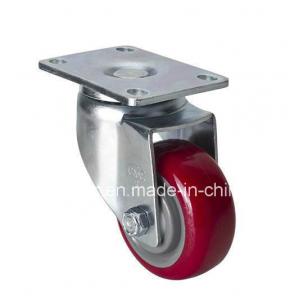 China Medium Duty Red 3 130kg Plate Swivel TPU Caster for Caster Application Customization supplier