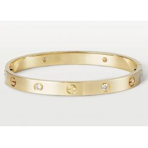 0.42ct 38.05g 18K Solid Gold Jewellery Natural Diamond Love Bracelet oDM