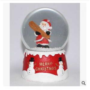 New creative promotion gift christmas santa clause resin led snow glass ball event supplie