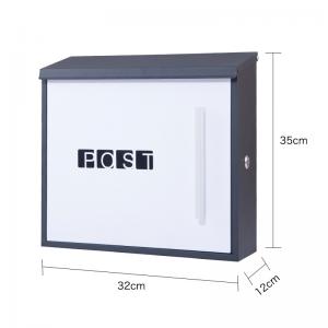 Wall Mount Lockable Mailbox Modern Outdoor Galvanized Metal Parcel Box Packages Drop Slot Secure Lock