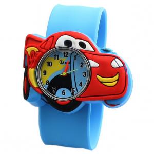 China Lovely Cute Silicone Quartz Kids Watch With Car Shaped Dial Customized Logo supplier