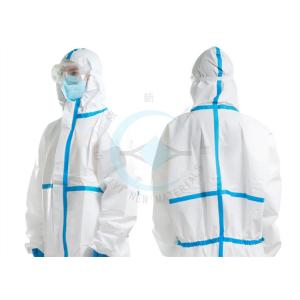 White Non Woven Isolation Gown , Disposable Medical Coverall With Hood