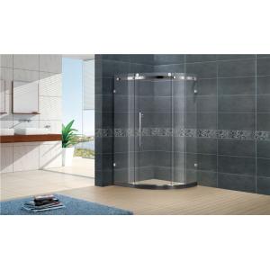 Customized Offset Quadrant Shower Screens Frameless Sliding With Stainless Steel Accessories