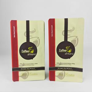 Food grade custom printed resealable aluminum foil pouch 250g coffee packaging flat bottom ziper bag with valve/logo