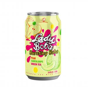 Pear and Cantaloupe Blended Fruit Tea with Popping Boba - A Refreshing and Exotic Beverage Delight- Beverage for FMCG