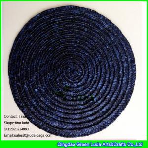 China LUDA navy blue wholesale wheat straw placemat round table mats supplier