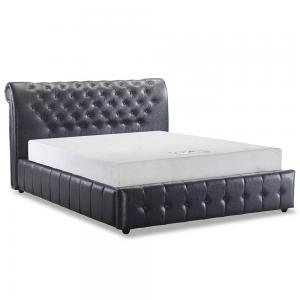 Latest Metal Designs Upholstered Velvet Black  Double Single Wood Bed