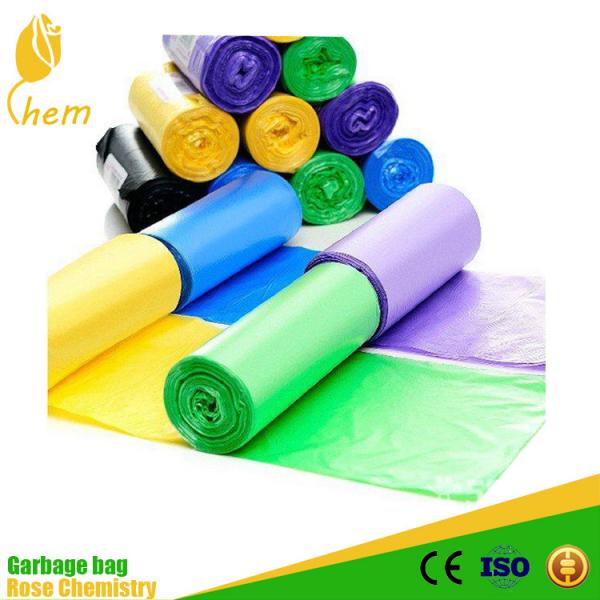 Compostable plastic garbage bag on roll