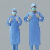 China Water Resistant Disposable Surgical Gowns SMS Standard Medical Blue With Knitted Cuff wholesale