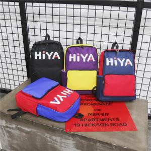 China new Oxford cloth color contrast backpack fashion sports letters printed men's and women's outdoor leisure backpack supplier