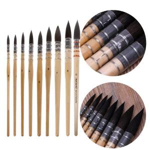 China Squirrel Hair Acrylic Painting Brush 8pcs Oil Painting Bamboo Watercolor Brushes supplier
