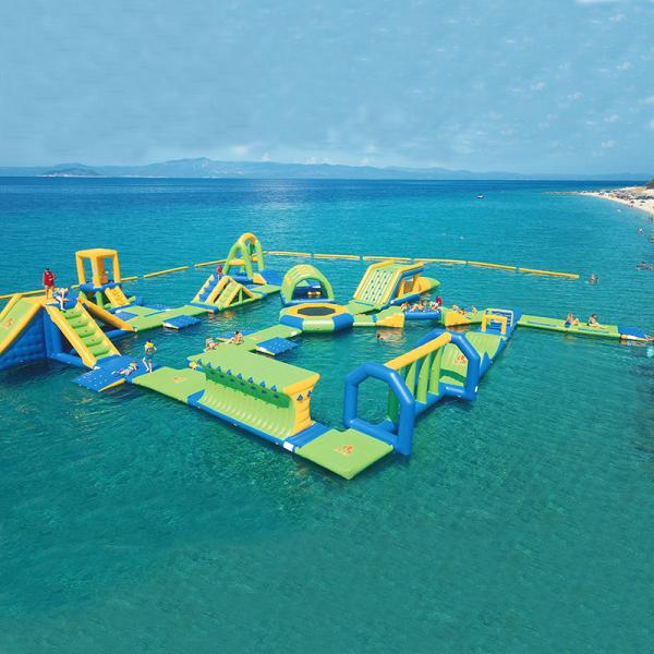 Outdoor Inflatable Floating Water Park Games Anti - UV Heat Resistance Material