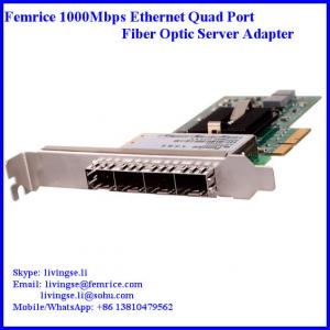 1Gbps Gigabit Ethernet Network Adapter Fiber Optical Network Card, SFP*4 Slots, PCI Express x4