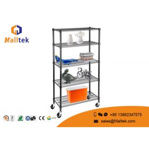 Movable Adjustable Wire Storage Shelve Powder Coating 6 Tier Heavy Duty