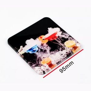 China Personalized Sublimation Acrylic Coaster Blanks With Cork Back Round And Square Shape 10cm Size wholesale