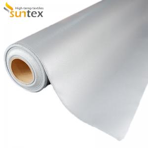 China 32 Oz Grey Silicone Rubber Coated Glass Fiber Fabric For Heat Shield And Fire Retardant supplier