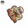 Animal Handmade Embroidered Cloth Patches , Large Tiger Patch With Hot Cut