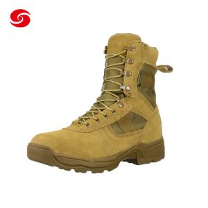 China Rubber Outsole Suede Leather Military Combat Shoes Police Army Shoes supplier