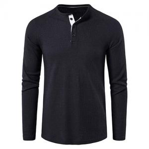 Spring And Autumn 95% Polyester Solid Long Sleeve Round Collar T-Shirt For Men