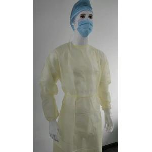 Disposable Nonwoven PP Isolation Gown Single Layer Factory Direct Price Light Weight Knitted Cuffs Tie-on Lace at Neck and Waist