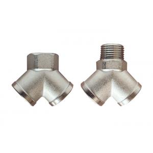 Brass Three Way Air Pressure Hose Fitting Nickel Plated IPS Female / Male Thread Connection