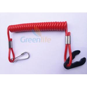 China Quick Cut - Out Kill Switch Lanyard Solid Red Spiralled Strap Stretch 1 Metre supplier