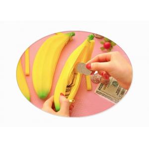 China Cute Banana Small Silicone Pencil Case / Korean Mini Silicone Coin Purse For Student supplier